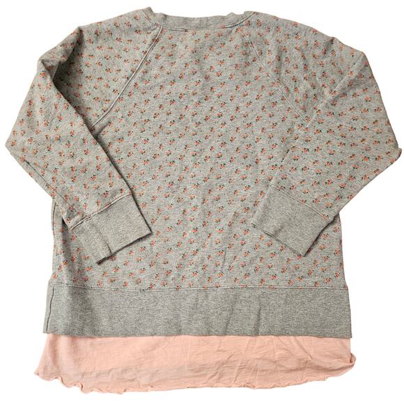 Matilda Jane Hello Comfy Layers Gray Floral Sweatshirt w/ Ruffle Hem sz S (590) - Picture 5 of 6